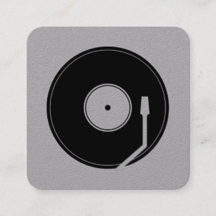Vinylpjäs, grått, svart fyrkantigt visitkort