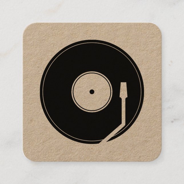 Vinylpjäs, svart fyrkantigt visitkort (Framsida)