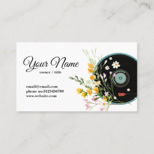 Vinylpost, blommigt, Oldies Rustic Visitkort
