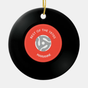 Vinylpost, enkel 45 varv/min, design, keramisk pry julgransprydnad keramik