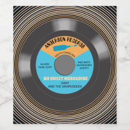 Vinylpost, homemad med en personlig vinflaska etikett