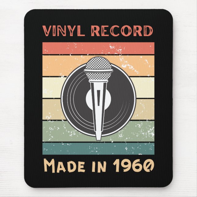 Vinylpost Retro stil Mouse Pad Musmatta (Framsidan)