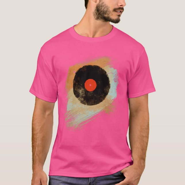 Vinylpost Retro Vinyl Records Modern Grunge Des T Shirt (Framsida)