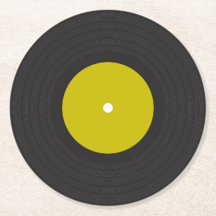 Vinylpost Underlägg Papper Rund