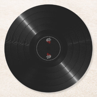 Vinylpost Underlägg Papper Rund