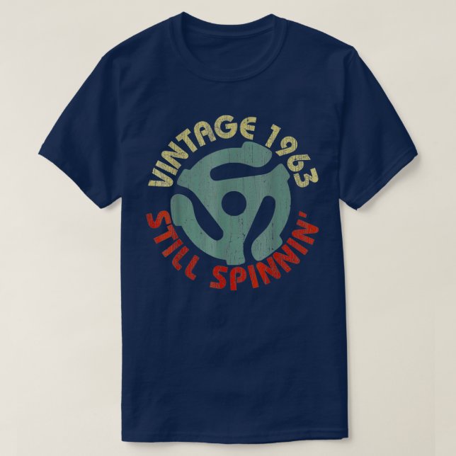 Vinylpostadapter 1963 Retro-Vintage 58 t Shirt (Design framsida)