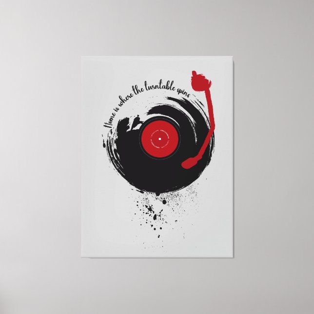 Vinylposter är hemmet där de rörliga ryggstöden fi canvastryck (Framsida)