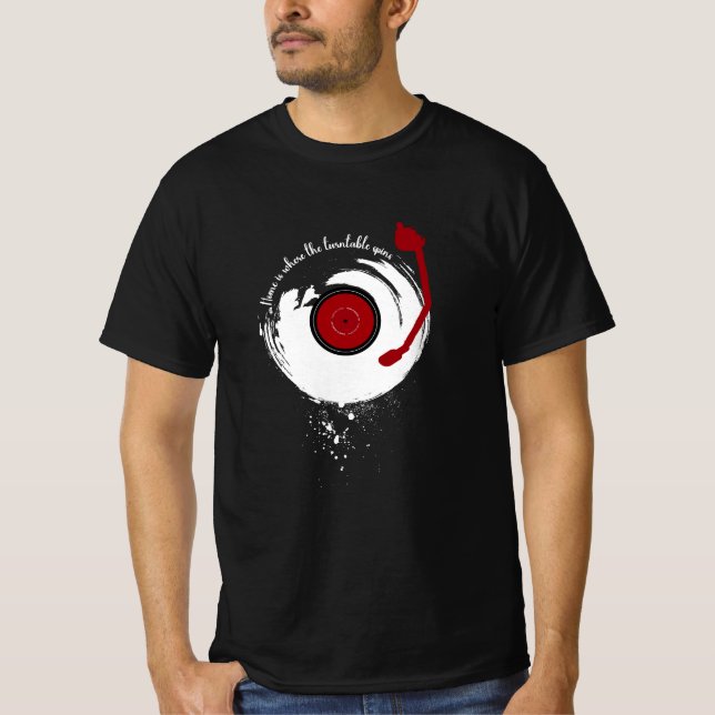 Vinylposter är hemmet där de rörliga ryggstöden fi t shirt (Framsida)