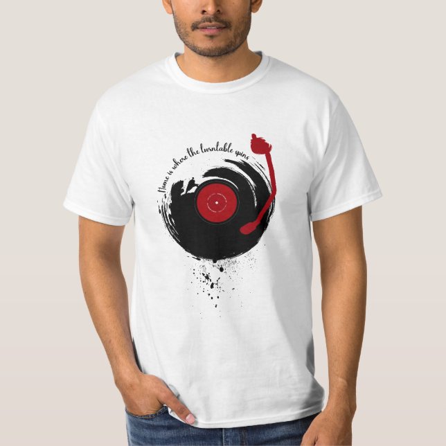 Vinylposter är hemmet där de rörliga ryggstöden fi t shirt (Framsida)