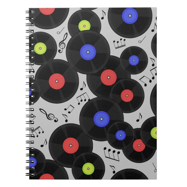 Vinylposter: Music Note Mönster Anteckningsbok (Framsidan)