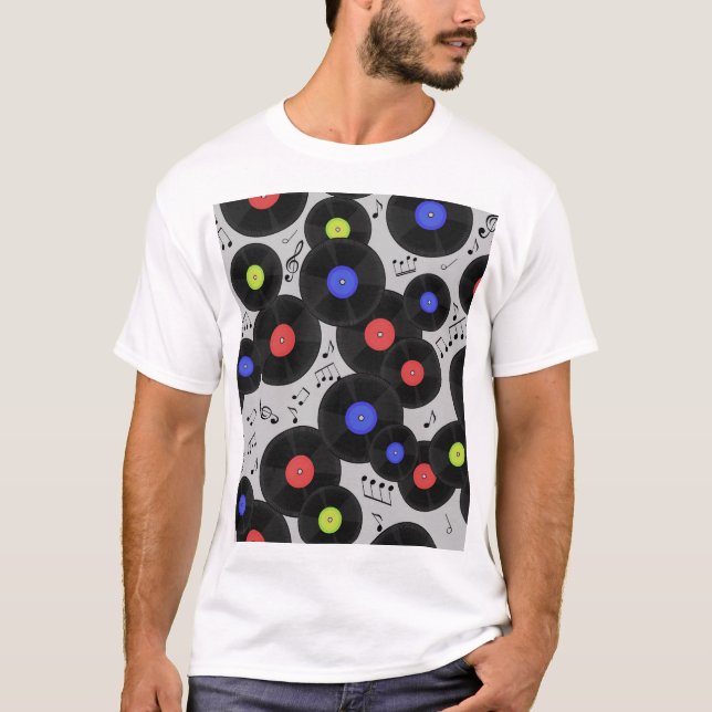 Vinylposter: Music Note Mönster T Shirt (Framsida)