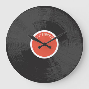Vinylpostlås med tryckt vinyl med Namn Stor Klocka
