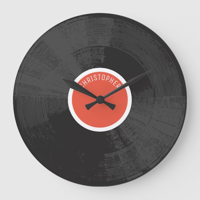 Vinylpostlås med tryckt vinyl med Namn Stor Klocka (Framsida)