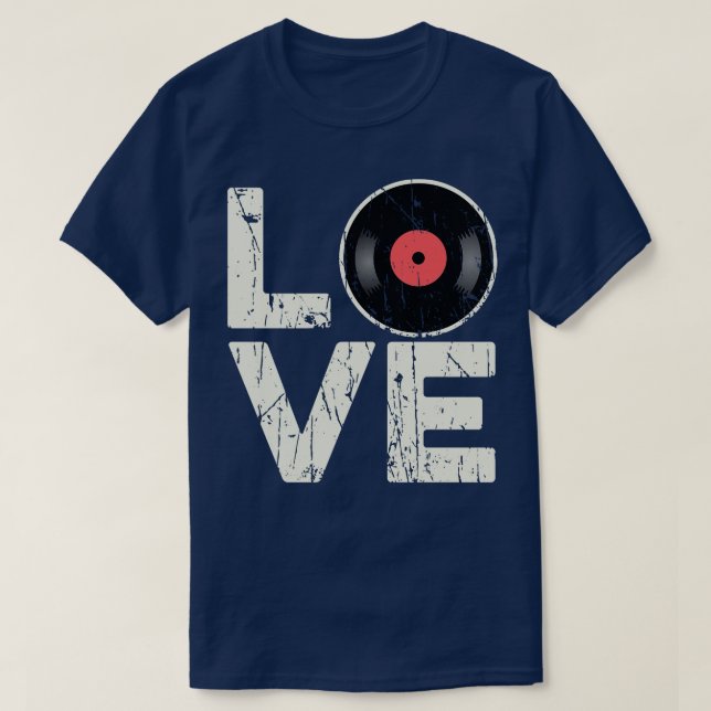 Vinylregister i kärlek t shirt (Design framsida)