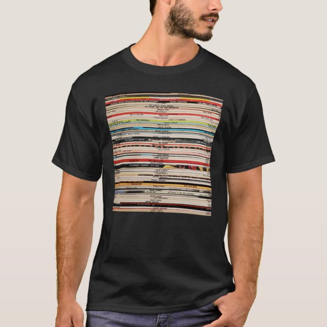 vinylregister med blå anteckning t shirt (Framsida)