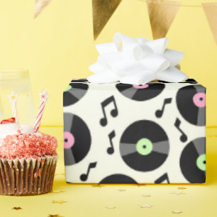 Vinylregister och Musik noter Mönster Presentpapper