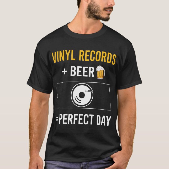 Vinylregisterposter för öldagen t shirt (Framsida)
