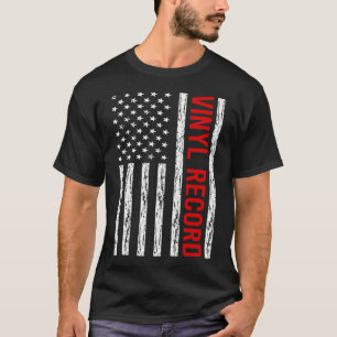 Vinylregisterposter i USA flagga T Shirt