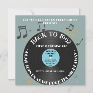 Vinylskiva 60-årsfest inbjudningar