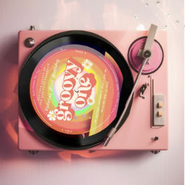 Vinylskiva Groovy Ettårsfirande Inbjudningar