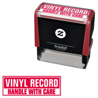 Vinylskiva -Hantera varsamt- Självbläckande stämpe Självfärgande Stämpel