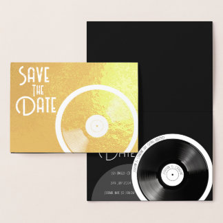 Vinylskiva Retro 70-tal Svart och Vitt Minimalt Folierat Kort