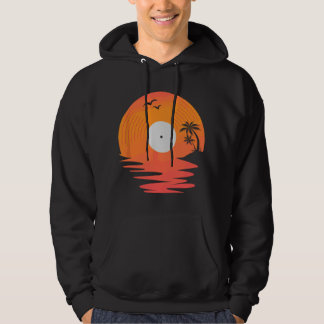 Vinylskiva Retro Disk Sjö Strand Skivspelare För D Hoodie