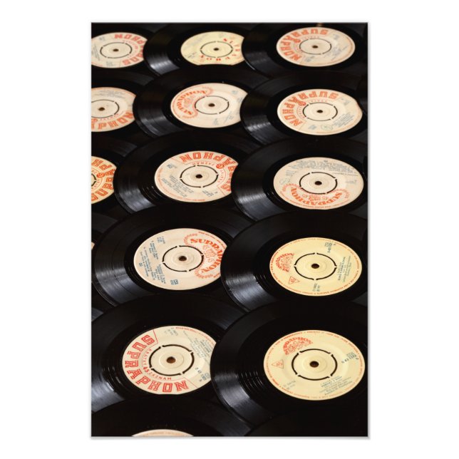 Vinylskivor Bakgrund Fototryck (Framsidan)