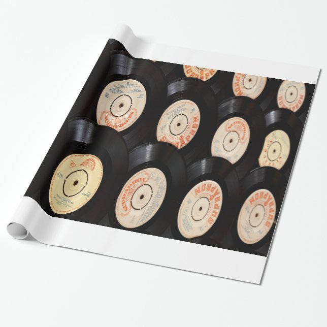 Vinylskivor Bakgrund Presentpapper (Utrullad)