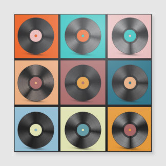 Vinylskivor: retro LP-uppsättning.