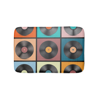 Vinylskivor: retro LP-uppsättning. Badrumsmatta