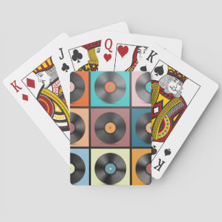 Vinylskivor: retro LP-uppsättning. Casinokort