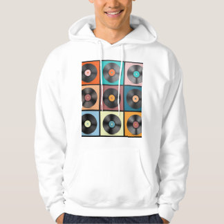 Vinylskivor: retro LP-uppsättning. Hoodie