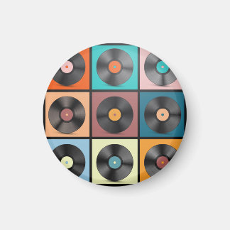 Vinylskivor: retro LP-uppsättning. Magnet