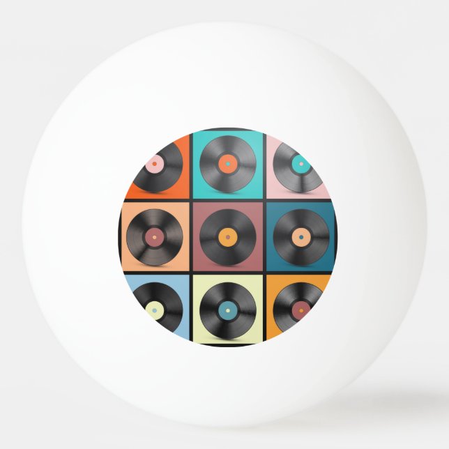 Vinylskivor: retro LP-uppsättning. Pingisboll (Framsidan)