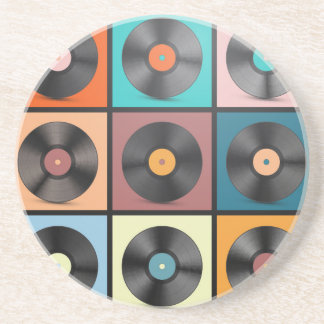 Vinylskivor: retro LP-uppsättning. Underlägg