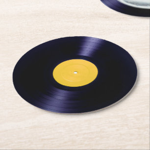 Vinylskivretro vid gamla tidpunkter med stil-hölje underlägg papper rund