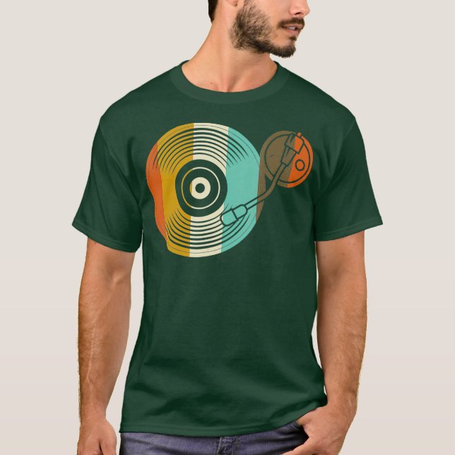 Vinylswitch - Retro Turntable - DJ-Vintage T Shirt (Framsida)