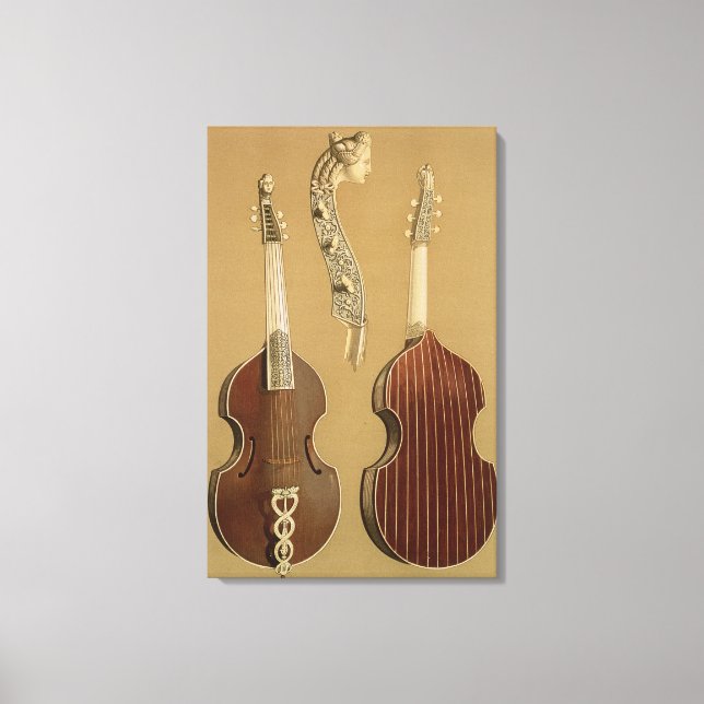 Viola da Gamba, eller bass viol, av Joachim Tielke Canvastryck (Framsida)