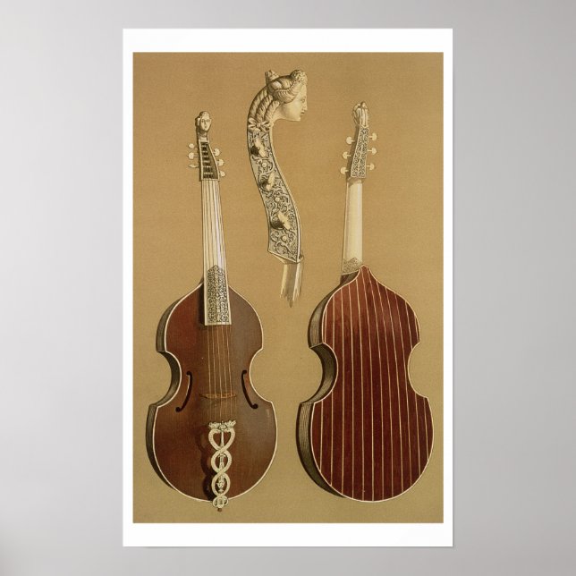 Viola da Gamba, eller bass viol, av Joachim Tielke Poster (Framsidan)