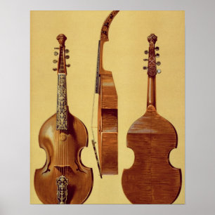 Viola d'Amore, 1700-talet, från Musical Instrum Poster