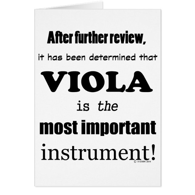 Viola, det viktigaste instrumentet hälsningskort (Framsidan)