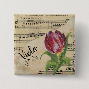 Viola Elegant Tulip Vintage Lakan Music Knapp