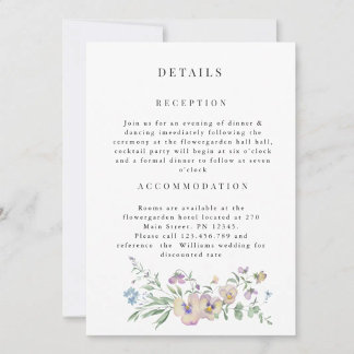 Viola Eucalypt floral Wedding Detail invitation Inbjudningar