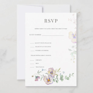 Viola & Eucalyptus Blommig Bröllops RSVP-kort OSA Kort