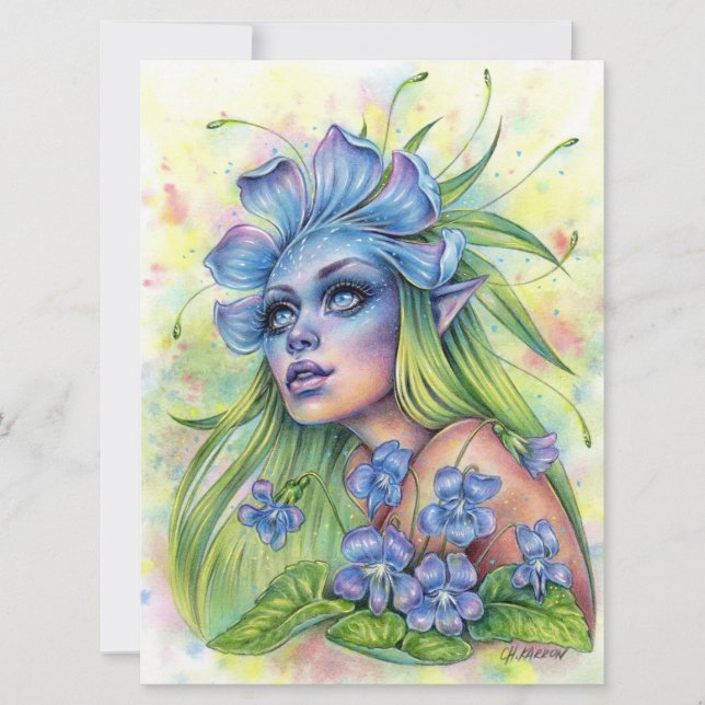 Viola Fantasy Flower Fae Enchantress Art Card (Framsida)