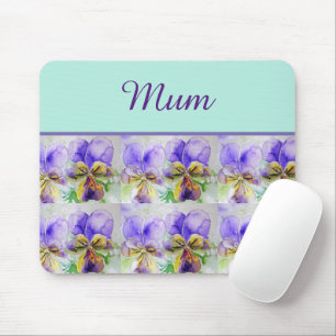 Viola Flower Aqua Rand blommigt Morsa Mors dag Musmatta