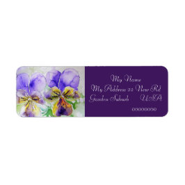 Viola Flower Watercolor-Returetiketter Returadress Etikett