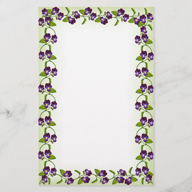 Viola Garden Stationary Brevpapper (Framsida)