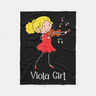 Viola Girl - Violist Symphony Band Jazz Music Kärl Fleecefilt